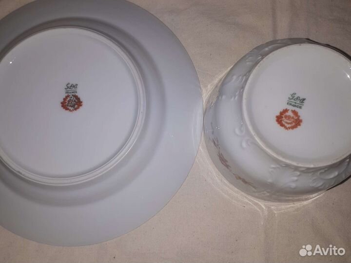 Антикварные Чайные пары Франция Лимож