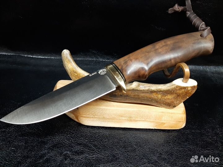 Нож олень сталь элмакс орех латунь