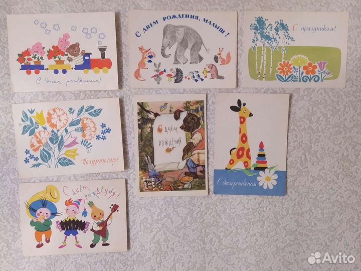 Открытки СССР 8 марта, Новый год, День рождения