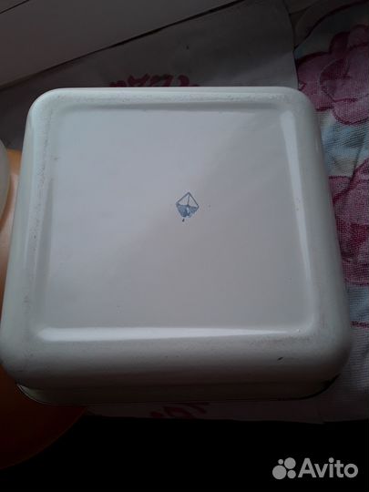 Эмалированная форма 18х18 см б/у