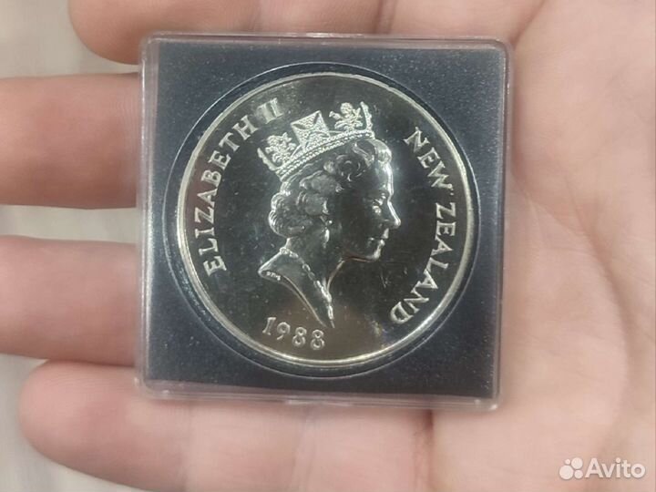 Новая Зеландия 1 доллар, 1988 Желтоглазый пингвин