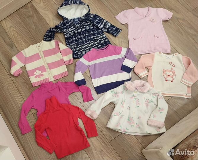 Тёплые вещи для девочки 74-80-86-92