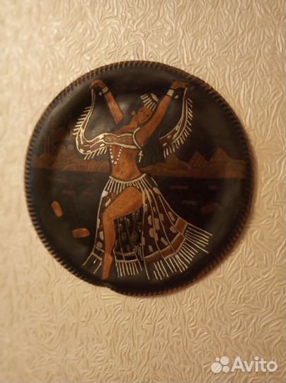 Настенная тарелка панно СССР медь