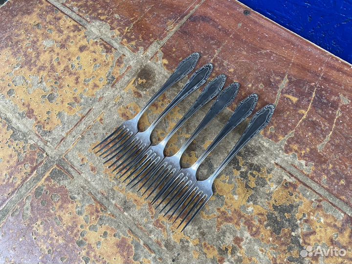 Вилки десертные нержавейка СССР пламя 6 штук