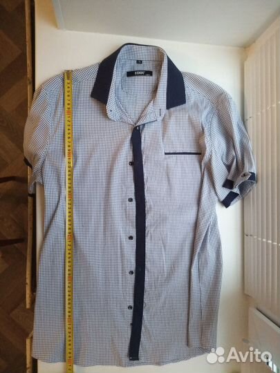 Рубашка мужская 54 размер XL клетчатая в клетку