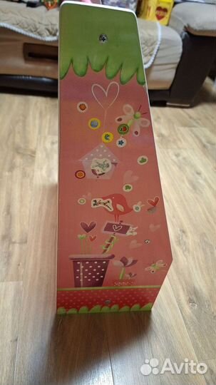 Стеллаж для книг детский, дерево ткань