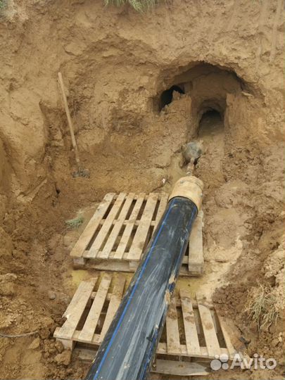 Гнб, прокол грунта под дорогой, водоснабжение