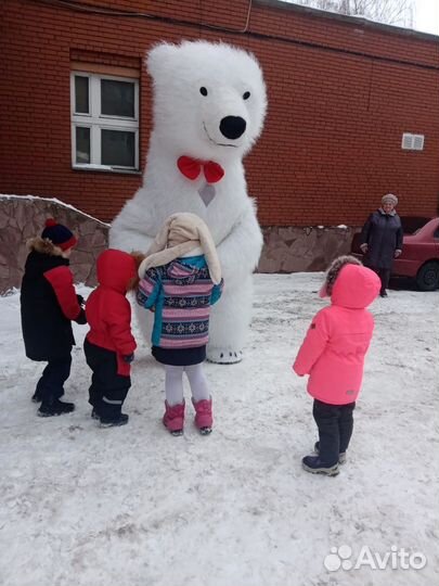 Белый мишка поздравление ростовой 2.6м