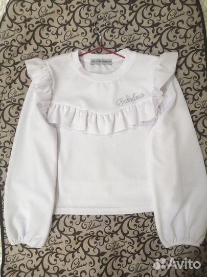 Блузка белая школьная для девочки Gloria Jeans