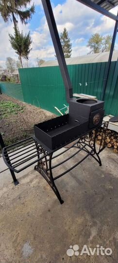 Мангал с печью под казан