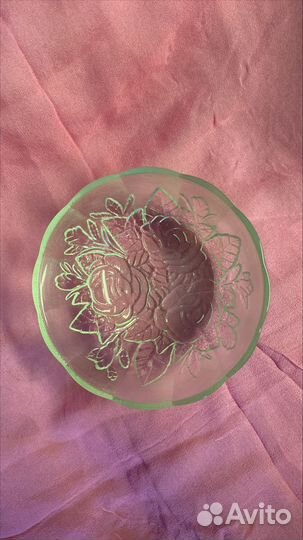 Блюдо и вазочка стеклянные - Индонезия