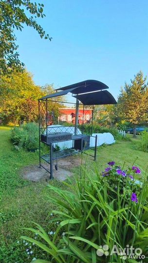 Кованый мангал с крышей / С печкой