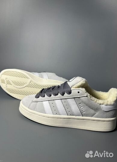 Кроссовки Adidas Campus Grey с мехом