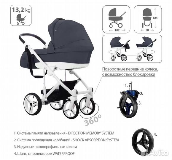 Коляска 2 в 1 Bebetto Magnum