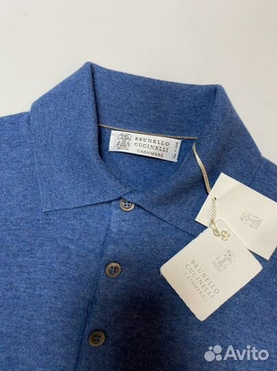Поло Brunello Cucinelli голубое