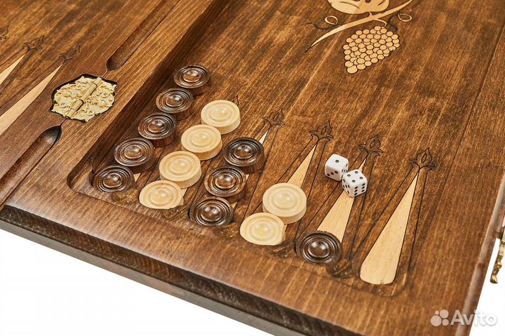 Шахматы и нарды резные Наира 50 х 50 см бук Армения 62479