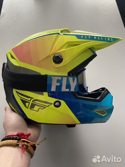 Кроссовый шлем и очки Fly Racing