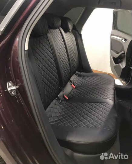 Авточехлы из экокожи Ромб на Audi A3 8V
