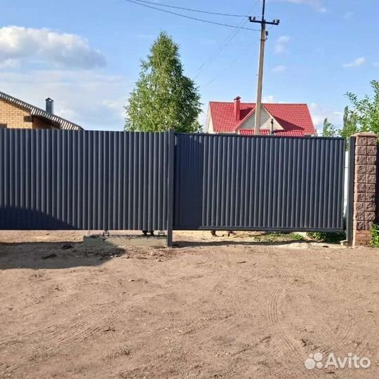 Откатные ворота. Калитка