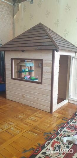 Детский игровой домик, деревянный