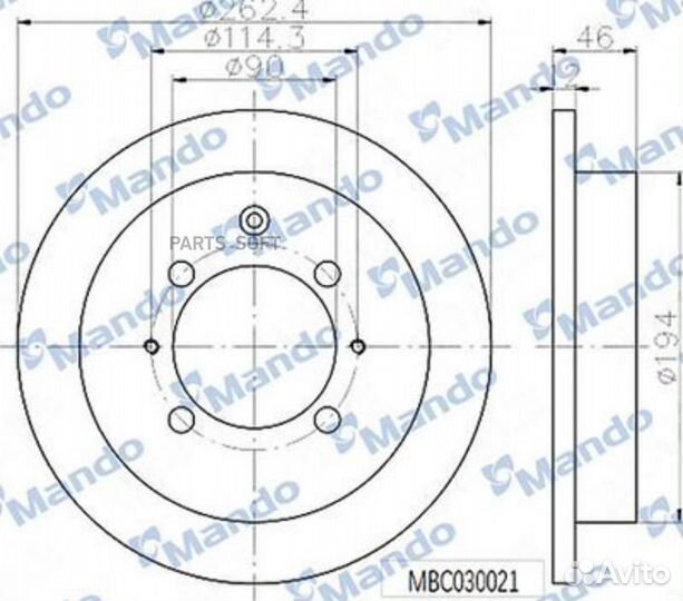 Mando MBC030022 Диск тормозной