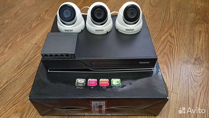 Комплект IP видеонаблюдения. Реальный Full HD