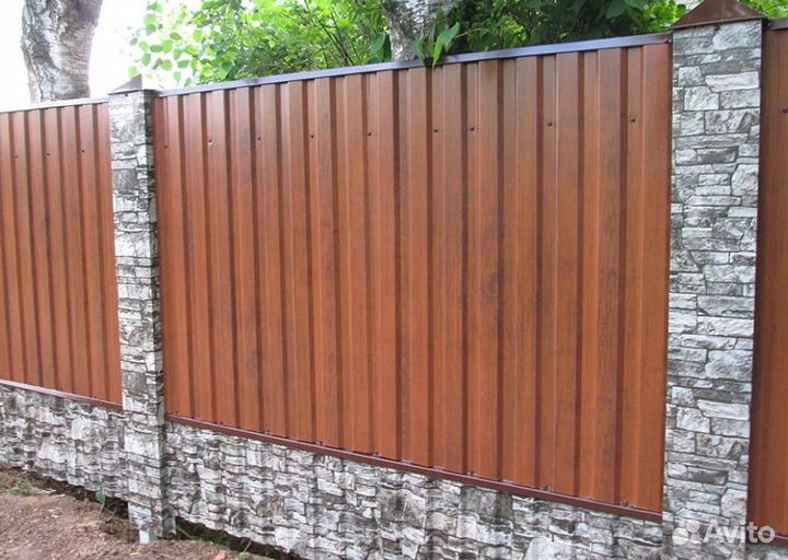Забор из профнастила 60 метров