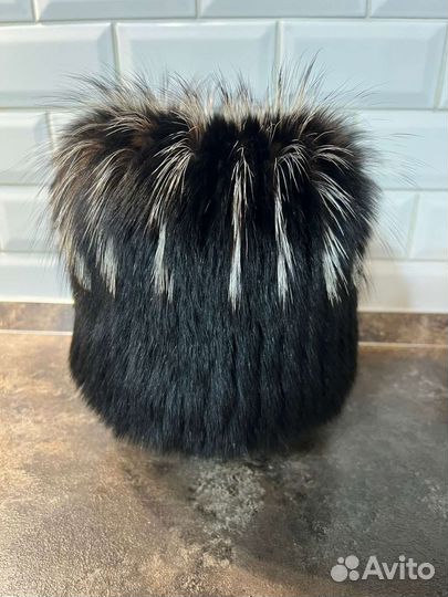 Шапка женская вязанная из пуха кролика