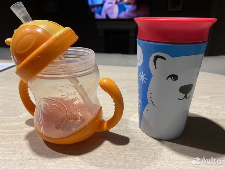 Поильник непроливайка и с трубочкой