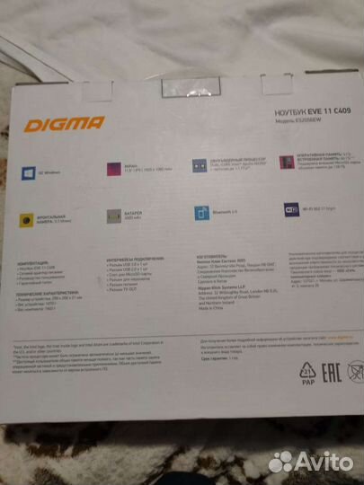Ноутбук Digma eve 11 c409
