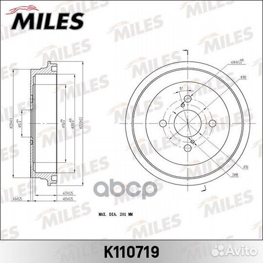 Барабан тормозной toyota yaris (TRW DB7034) K11