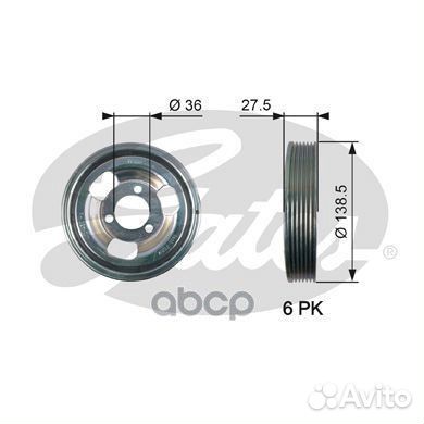 Ременной шкив коленчатого вала TVD1117 Gates