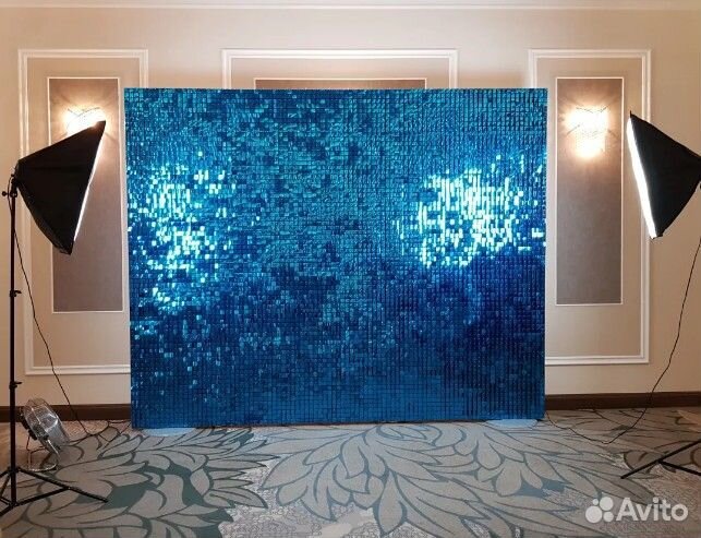 Фотозона с пайетками Живая реклама