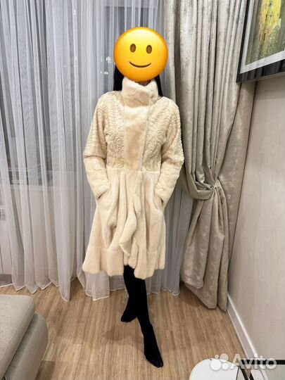 Шуба норковая белая размер 46 рост 176