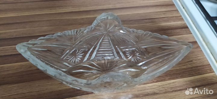 Хрустальная салатница лодочка