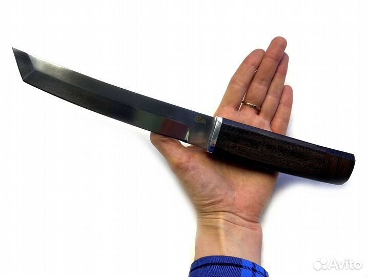 Авторский нож Танто, кованая Х12мф, рукоять венге