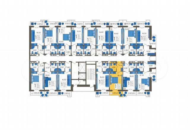 Апартаменты-студия, 24,6 м², 11/12 эт.
