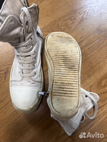 Высокие кеды Rick oven’s ramones milk