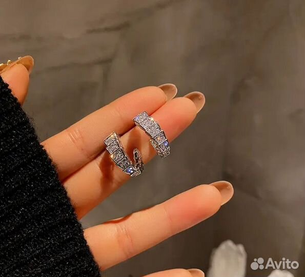 Bvlgari серьги змейка булгари