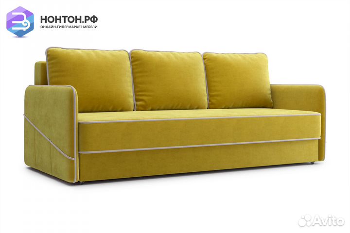 Диван еврокнижка Энерджи 3-х местный горчичный