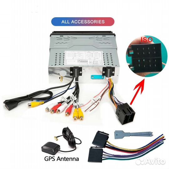 Магнитола 1din 2G/32G с выдвижным экраном7