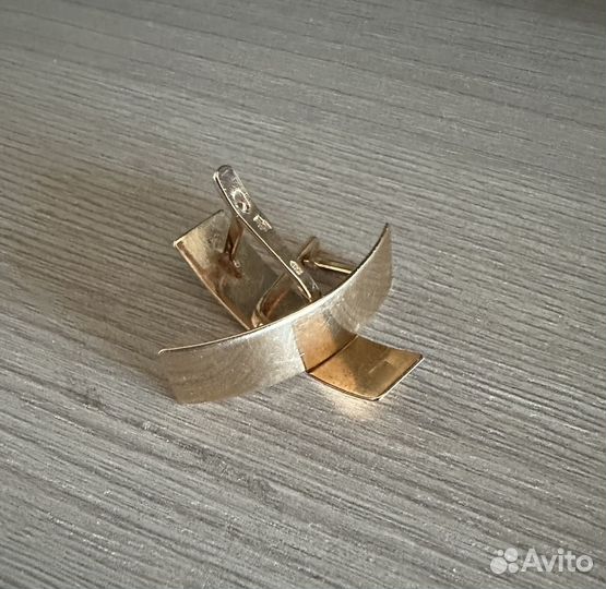 Золотые серьги пластины 585