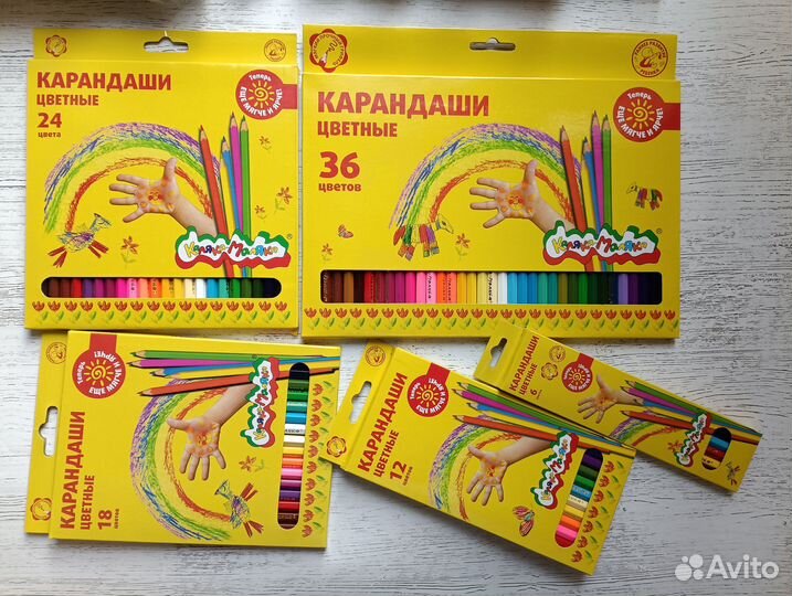 Карандаши простые, цветные, восковые. Мелки