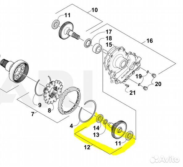 Шестерня переднего хода кпп 66/34 bearcat 570XT