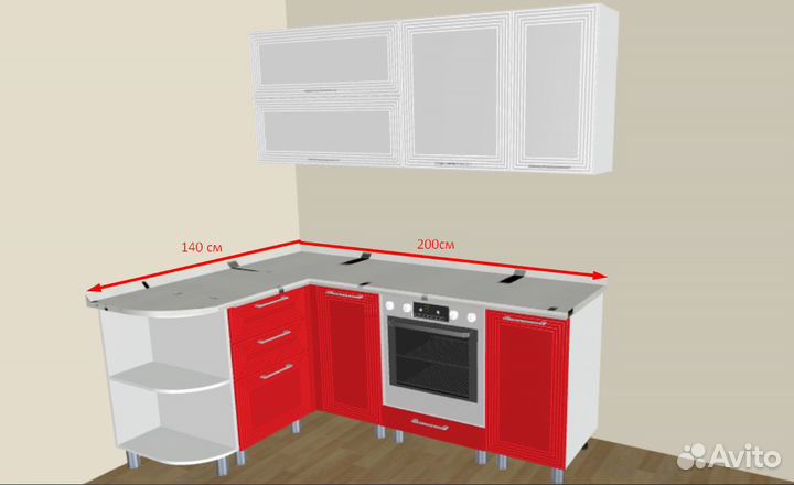 Угловая кухня. Цена за всю кухню: