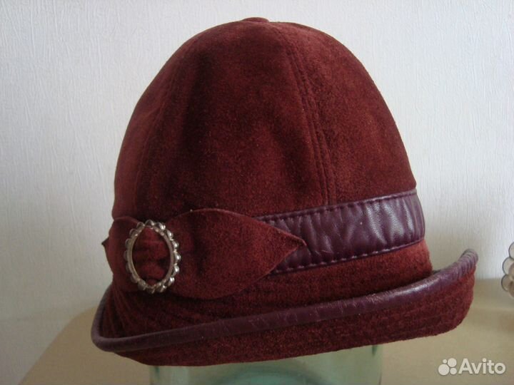 Продам шапку-шляпку из замши