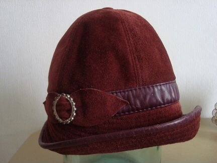 Продам шапку-шляпку из замши