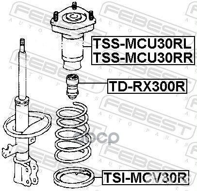 Опора заднего амортизатора правая, шт tssmcu30