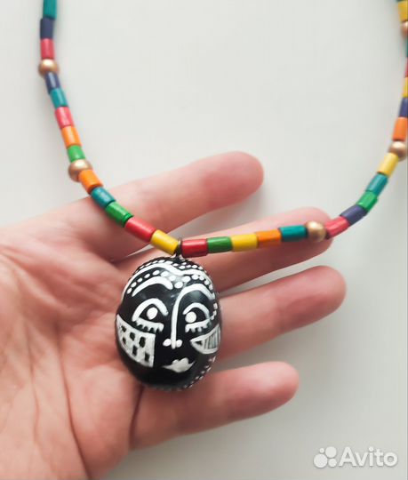 Бусы унисекс укороченные на резинке