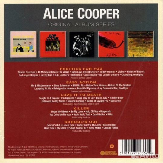 Alice Cooper - Original Album Series VOL.1 (5CD)